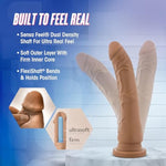 Blush Adult Sex Toys – Au Naturel Roberto – Sensa Feel Dual Density Realistic 9.25 Inch Long Dildo – Flexi Shaft – Suction Cup Base, Strap On Harness Compatible, Waterproof – Women Men Couples – Latin