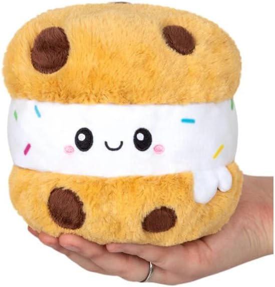 Squishable - Snugglemi Snacker Cookie Ice Cream Sandwich - Comfort Food Collection - 4.5 in - Soft Toy Collectible Stuffed Animal - Beans