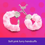 Bondage Boutique Furry Handcuffs Sex Toy for Couples, Pink