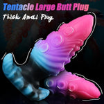 6" Large Butt Plug Anal Strecher Trainer, Silicone Huge Buttplug With T Base, Fantasy Anal Plug Prostate Massager, Wearable Tentacle Dildo With Knot, Rainbow Sex Toy For Men Women Couple