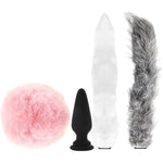 Anal Butt Plug And 3 Changeable Tails With Lube 1Oz | Anal Sex Toys | Perfect For Cosplay | Butt Plugs