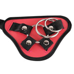 Strap-On Harness Adjustable Adult Sex Toy With 3 Different Sized O-Rings Suction Cup Dildo Compatible Harness,Accommodates Up To 59" Waist,Red