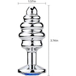 Thread Butt Plug Aluminum Alloy Anal Plug For Women Men Couple, Diamond Color Random