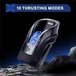 Leten King Pro Min Automatic Quickshot Male Masturbator Cup With Voice & 10 Thrusting & Sucking Stimulate Electric Penis Stroking Ultra Long Telescopic Cock Stroker Dual Open Auto Pocket Pussy Sleeve