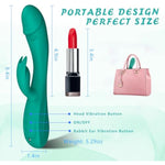 Rabbit G Spot Vibrator Sex Toys, 7 * 7 Vibrating Modes 8.4'' Couple Realistic Vibrators Anal Dildo Wand Adult Toys, Adult Sex Toys For Women And Couples Pleasure (Dark Green)