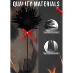 Black Faux Leather Whip 18" Feather Tickler 15" Set - Equestrian Riding Whip - French Tickler - Whip Feather