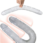 Double Dildo Adult Sex Toys, 18 Inch Long And Thick Realistic Dildo With Lifelike Glans And Vein Texture, G-Spot Prostate Massage Anal Vaginal Double Penetration, Couple Sex Toys For Male Female