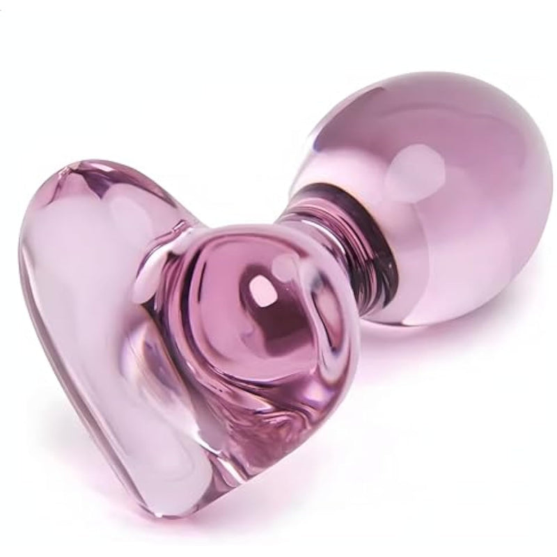Crystal Glass Butt Plug,Mini Pink Glass Anal Plug, Anal Masturbation Plug For Men Women Gay And Couples