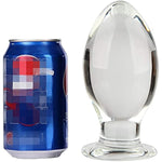 Huge Head Glass Butt Plug, Clear, Extra Large (5.5 Inches)