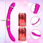 Double Ended Dildo For Lesbian Sex Toys 13.5 Inches Vibrating Dildo With 12 Vibration Mode G-Spot Stimulator Prostate Massager Adult Sex Toys For Couple Double Penetration