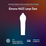 Kimono MAXX Large Flare Condoms Pack of 12 - Premium Lubricated Natural Latex Condoms, Thin, Unique Flared Design, Extra Room, Vegan-Friendly, No Latex Odor - Strength & Sensitivity