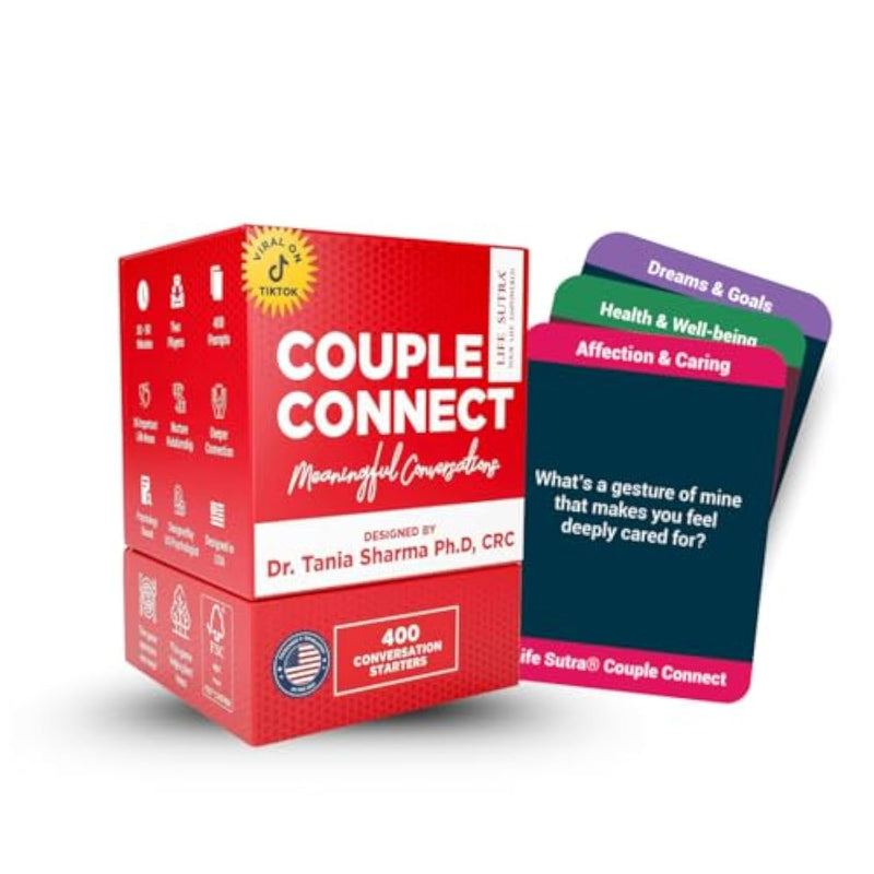Couple Connect Game, 400 Thought-Provoking Cards To Build Trust, Strengthen Communication & Deepen Bond, Ideal For Date Night, Newlyweds, Wedding & Christmas Eve Stocking Stuffer Gifts