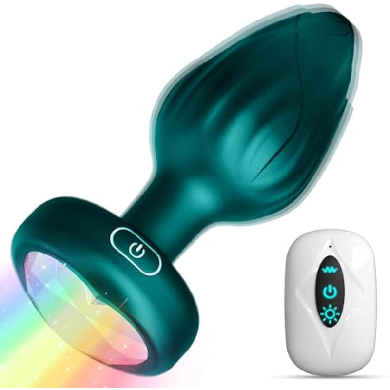 Anal Plug Adult Sex Toys - 10 Modes Vibrating Butt Plug Led Colorful Light Up Remote Control For Prostate Massage, Adult, Men, Women, Couples