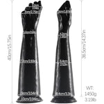 Super Huge Realistic Hand Dildo Sex Toys For Women Men - Black 15.75" Real Fist Dildos With Strong Suction Cup, Long Thick Arm-Shaped Penis For G Spot Stimulation Anal Plug