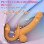Strapless Strap-On G-Spot Dildo Vibrator & Strap Combo - Double Ended Dildo With 9 Vibrating & 9 Thrusting Modes, 360°Bendable Tail Realistic Dildo With Remote Control
