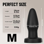 3 Sizes of Smooth Black Bullet Shape Anal Plug with Suction Cup? Silicone Butt Plugs Butt Dildo Adult Sex Toy for Women Men - M