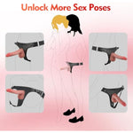 Strap On Harness Dildo For Sex, Realistic Dildo With Adjustable Waist And Thigh Soft Leather Belt Sex Straps, Strap On Toys For Lesbians Gay Couple Vaginal Anal Play, Adult Sex Toys Pegging Dildo