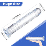 9.9 Inch Huge Thick Clear Dildo ?Lifelike Fake Penis G Spot Stimulator For Hand-Free Play Vagina G-Spot Anal Simulate?Big Adult Sex Toys For Women & Men