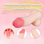 2 In 1 Realistic Dildo Pocket Pussy Silicone Fake Pussy Pocket Vagina Male Masturbator Consolador Para Hombre Juguetes Sexuales Para Pareja Female Masturbation Adult Sex Toys For Women Men Couples