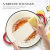 Enameled Cast Iron Dutch Oven - 5.5QT Pot with Lid Cookbook & Cotton Potholders - Heavy-Duty Cookware for Braising, Stews, Roasting, Bread Baking red