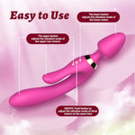 Vibrator Wand, Clitoral G Spot Anal Plug 3 In 1, Sex Toys For Woman, Stimulator Dildo With 9 Vibrating Modes, Waterproof Vagina Wand Massager, Adult Sex Toy For Female Or Couples