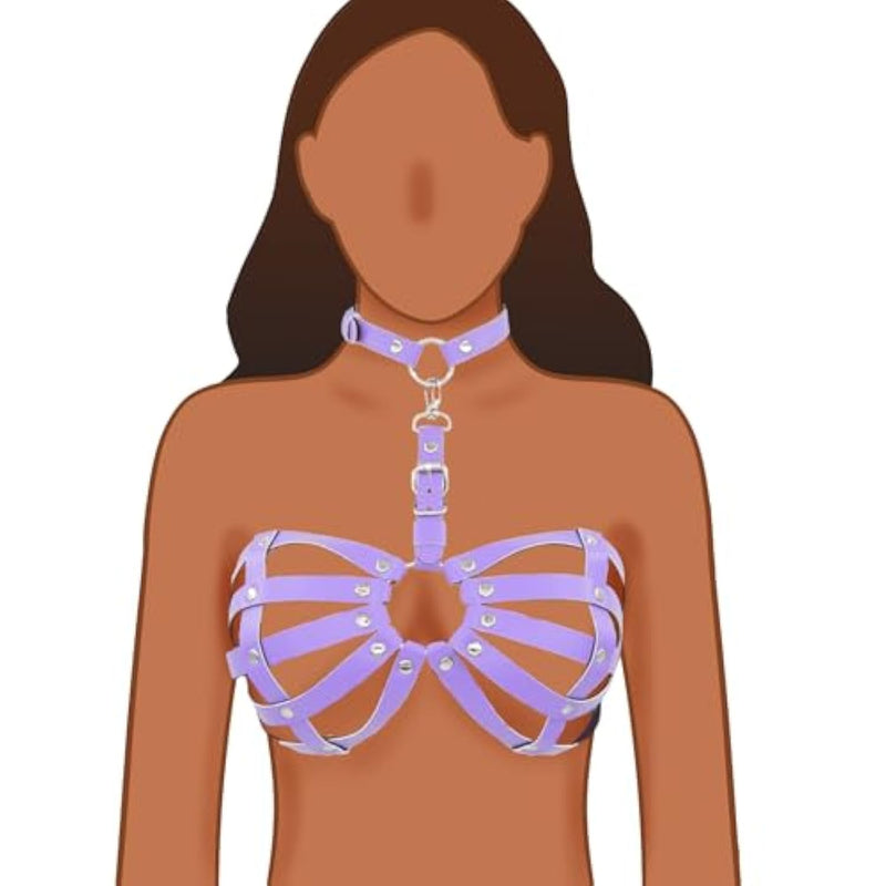 Bdsm Harness Sexy Bra With Sex Collar Bondage Gear & Accessories Kinky Sex Things Toys For Women Leather Restraints Adjustable Bdsm Restraint Sexy Lingerie Fetish Adult Sm Games Role Play Cosplay