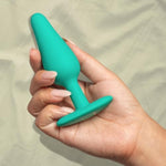 Hello Buzzy Butt - Vibrating Anal Plug - 10 Vibration Modes - Tapered Tip With Flared T-Base - Body Safe Silicone - Rechargeable, Shower Ready And Long Lasting Up To 60 Minutes, Adult Sex Toy