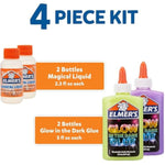 Elmer's Glow-in-the-Dark Slime Kit, 4 Piece Kit, Yellow + Purple Glow