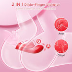 Finger Vibrator Adult Sex Toys For Women, 2 In 1 Flexible Finger Sleeve G Spot Vibrators Dildo With Dual Motors 10 Vibrations, Anal Nipple Clit Stimulation Sex Toys For Female Men Couples