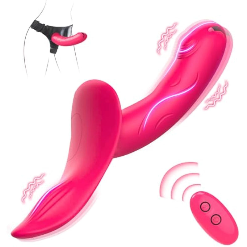 G Spot Vibrator Strap On Dildo, Adjustable Harness Dildos With 7 Vibration Modes, Remote Control Vibrators Panty Clitoral Double Dildo, Wearable Strap-On Sex Toys For Women Couple Lesbians…