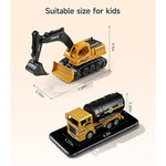 Large Construction Trucks Toy Set, Construction Vehicles For Kids, 7 Pcs Pull Back Engineering Cars With Excavator, Bulldozer, Dump, Cement Mixer, Stem Sand Toys Gifts For Boys Girls