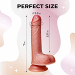 7 Inch Dildo Realistic with Suction Cup, Hands-Free, Beginner Vaginal & Anal Sex Toy, Lifelike Soft Silicone Penis, Waterproof Material, 1.4 in Diameter, Huge Dildo, Dildos