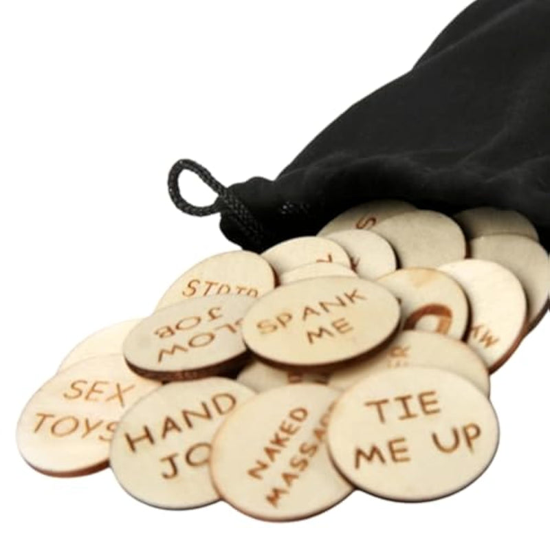 20 Pcs Naughty Sex Tokens, Date Night Ideas Gifts For Couples, Sex Fun Wooden Activity Tokens, Sex Position Game Valentine'S Day Gift For Him/Her