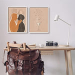 Stupell Industries Kiss French Party Caribbean Phrase Male Couple Embrace, Designed by Birch&Ink White Framed Wall Art, 2pc, Each 16 x 20, Brown