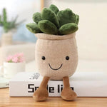9.8 Inch Succulents Plush Toy, Flower Pot Stuffed Plushie Pillow Decoration, Cute Soft Plants Throw Pillow For Christmas Birthday Gifts (Khaki)