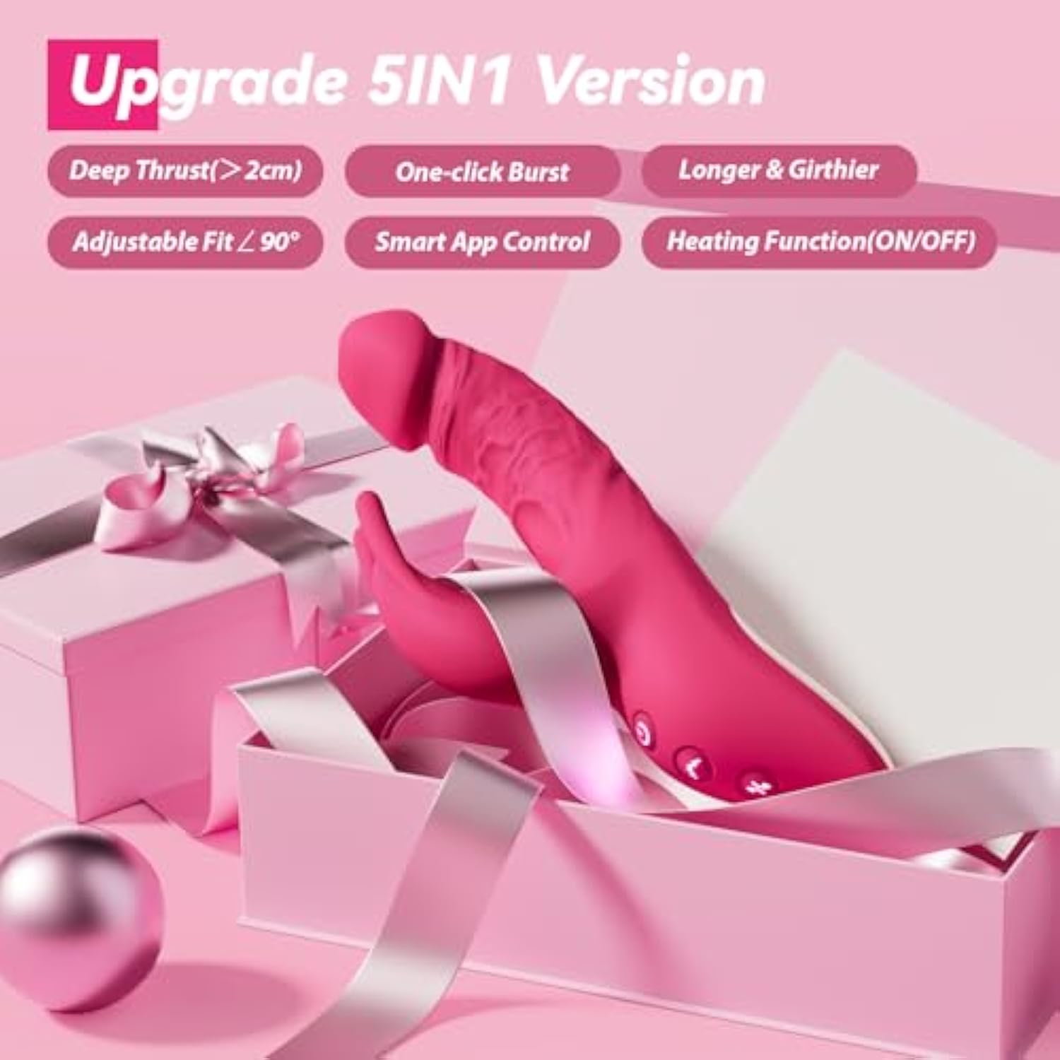Thrusting Dildo Vibrator Adult Sex Toys For Women - 5In1 App Control A BlessMyBucket Thrusting Dildo Vibrator Adult Sex Toys For Women - 5In1 App Control A BlessMyBucket