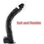 17.3 Inch Black Extra Long Dildo, Women Realistic Sex Toys, Soft Huge G-Spot Dildo Analdildo With Strong Suction Cup, Xxl Giant Dildo, Large Dildo Stimulator With Balls For Women/Men/Couples