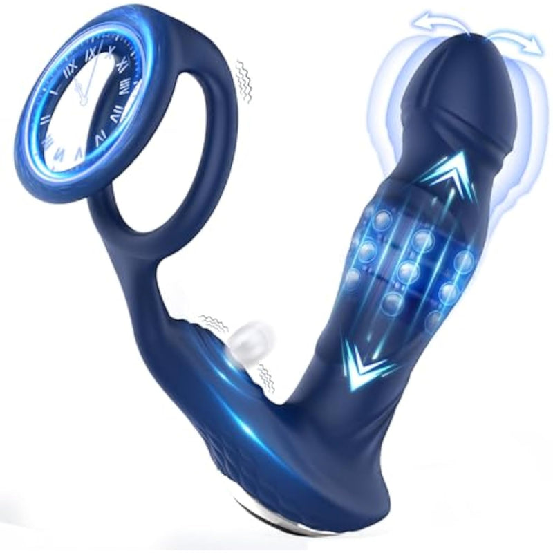 Prostate Massager Anal Vibrator, Male Sex Toys For Men Sex Toy Anal Plug Anal Toys Adult Toys Male Vibrator Butt Plug For Women Anal Beads App Control With 9 Wiggling & Swing Thrusting (Blue)
