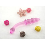 Pink Glass Dildo Pleasure Wand Penis -- Crystal Anal Beads Butt Plug Personal Massager G-Spot Stimulation Adult Sex Toy 1.0 Count