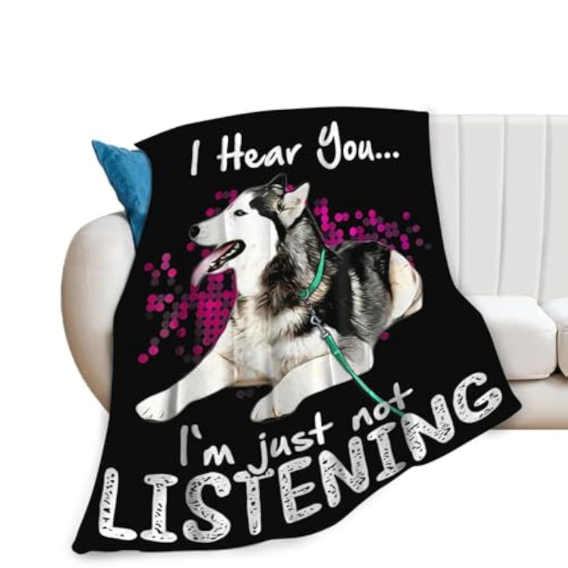 Husky Throw Blanket Dog Gifts For Girls Boys Women Men Kids Adults Soft Flannel Fleece Blanket For Couch Sofa ?Bed Home Decor 40"X50"