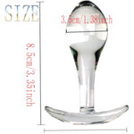 Crystal Glass Anal Plug,Anal Plug For Comfortable Long-Term Wear Glass Butt Plug With Curved Based & Long Stem Tapered Prostate Massager Sex Toy Anal Expander Sex Toys For Men Women(L)