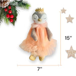 Eliela Collection Ballerina Stuffed Animal Penguin Pen The Princess, Dance Recital Gift, 15" Christmas Plush Penguin Dresed In Removable Peach Dress, For Girl, Newborn