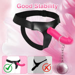 Strap On Dildo Vibrator Sex Toys Wearable Harness Silicone Dildos With 10 Modes & Strong Suction Cup Anal & G-Spot Stimulation Adjustable Sex Toys For Men Women Lesbians Couples