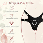 Strap On Harness Wearable Panties For Women And Men, Adjustable Plus Size Strapon Dildo Harness With Leather And Plush Lining, With 3 Interchangeable Metal O-Rings For Lesbian Gay Couples Pegging