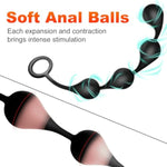 Extra Large Anal Beads Butt Plug Soft Anal Chain Sex Toys With 4 Anal Balls, Anus Dilator Silicone Anal Bead Prostate Massage Anal Sex Toys Anal Trainer Anal Plug For Men Women Couples
