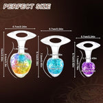 3Pcs Luxury Silicone Set With Jeweled Design, Crystal Ball, G-Spot & Prostate Stimulation, O-Base For Safety, Ideal For Men, Women, And Couples