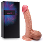 9" Realistic Dildo Dual-Layered Silicone Cock With Full Shaped Balls And Strong Suction Cup For Life-Like Experience Hands-Free Anal G-Spot Play Masturbation Sex Toy For Women(Experienced)