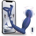 Prostate Massager Anal Dildo Vibrator Anal Toys With Penis Ring, App Remote Control Vibrating Anal Butt Plug With 9 Vibrating & Swing Modes, Male Sex Toys For P Spot Massager, Adult Sex Toys For Men