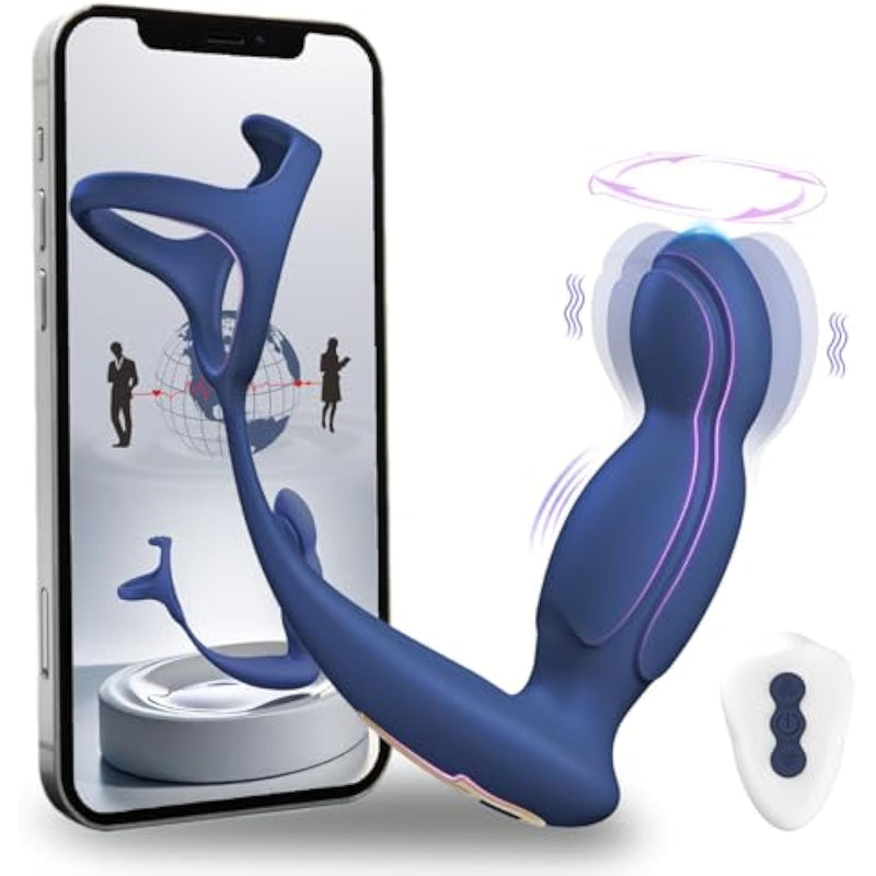 Prostate Massager Anal Dildo Vibrator Anal Toys With Penis Ring, App Remote Control Vibrating Anal Butt Plug With 9 Vibrating & Swing Modes, Male Sex Toys For P Spot Massager, Adult Sex Toys For Men