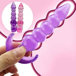Butt Plugs, 2 Pcs Anal Training Kit Soft Jelly Anal Plug G-Spot Prostate Massager Anus Trainer For Adult Masturbation Sm Beginner Gay Couple Sex Game Play For Men Women Couples(Purple + Pink)